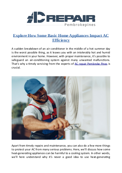 Explore How Some Basic Home Appliances Impact AC Efficiency